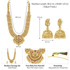 South Indian Temple Laxmi Necklace Set - Gold