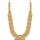 South Indian Temple Laxmi Necklace Set - Gold