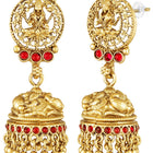 Traditional Laxmi Motif Temple Necklace Set - Gold