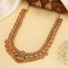 South Indian Laxmi Motif Necklace Set - Gold