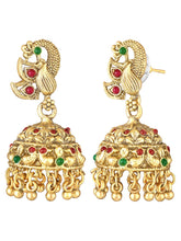 South Indian Laxmi Motif Necklace Set - Gold
