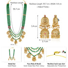 Regal Emerald Layered Temple Necklace - Green & White