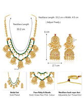 Ethnic Charm Emerald Lakshmi Necklace - Green & White