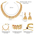 Classic Heritage Ruby Bead Necklace Set - Rani Pink Green