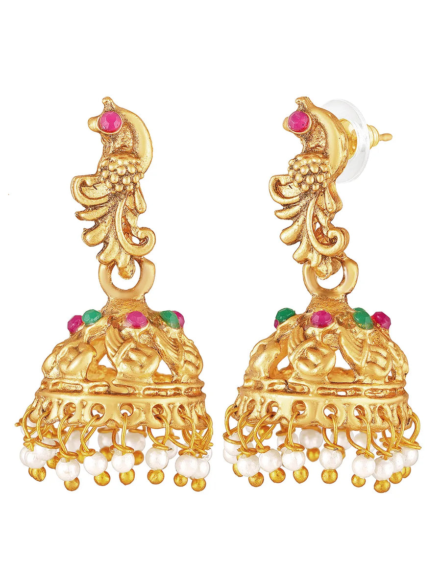 Classic Heritage Ruby Bead Necklace Set - Rani Pink Green