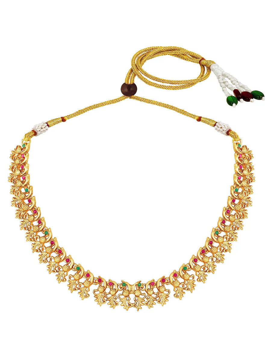 Classic Heritage Ruby Bead Necklace Set - Rani Pink Green