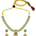 Traditional Emerald Necklace & Jhumka - Gold