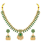 Traditional Emerald Necklace & Jhumka - Gold
