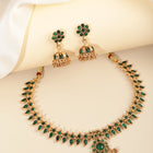 Traditional Emerald Necklace & Jhumka - Gold