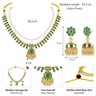 Traditional Emerald Necklace & Jhumka - Gold