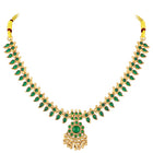 Traditional Emerald Necklace & Jhumka - Gold