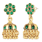 Traditional Emerald Necklace & Jhumka - Gold