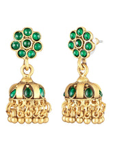 Traditional Emerald Necklace & Jhumka - Gold