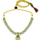Traditional Emerald Necklace & Jhumka - Gold