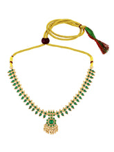 Traditional Emerald Necklace & Jhumka - Gold