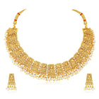 South Temple Laxmi Necklace with Pearls - Gold