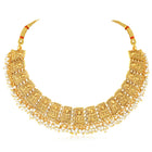 South Temple Laxmi Necklace with Pearls - Gold