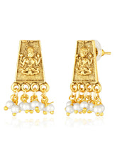 South Temple Laxmi Necklace with Pearls - Gold