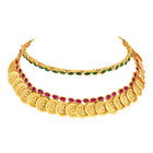 Peora Traditional Lakshmi Coin Choker Necklace Set