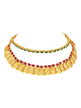 Peora Traditional Lakshmi Coin Choker Necklace Set