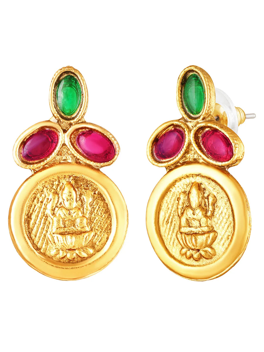 Peora Traditional Lakshmi Coin Choker Necklace Set