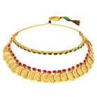 Peora Traditional Lakshmi Coin Choker Necklace Set