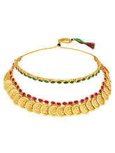 Peora Traditional Lakshmi Coin Choker Necklace Set