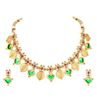 Traditional Lakshmi Ruby Emerald Necklace - Gold