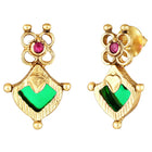 Traditional Lakshmi Ruby Emerald Necklace - Gold