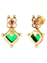 Traditional Lakshmi Ruby Emerald Necklace - Gold