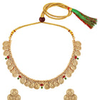 Lakshmi Coin Temple Necklace Set - Gold