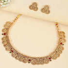Lakshmi Coin Temple Necklace Set - Gold