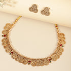 Lakshmi Coin Temple Necklace Set - Gold