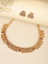 Lakshmi Coin Temple Necklace Set - Gold