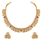 Lakshmi Coin Temple Necklace Set - Gold
