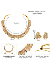 Lakshmi Coin Temple Necklace Set - Gold