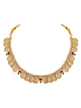 Lakshmi Coin Temple Necklace Set - Gold