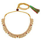 Lakshmi Coin Temple Necklace Set - Gold