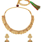 Traditional Laxmi Kasu Neckalce Set - Gold