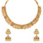 Traditional Laxmi Kasu Neckalce Set - Gold