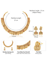 Traditional Laxmi Kasu Neckalce Set - Gold