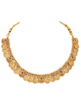 Traditional Laxmi Kasu Neckalce Set - Gold