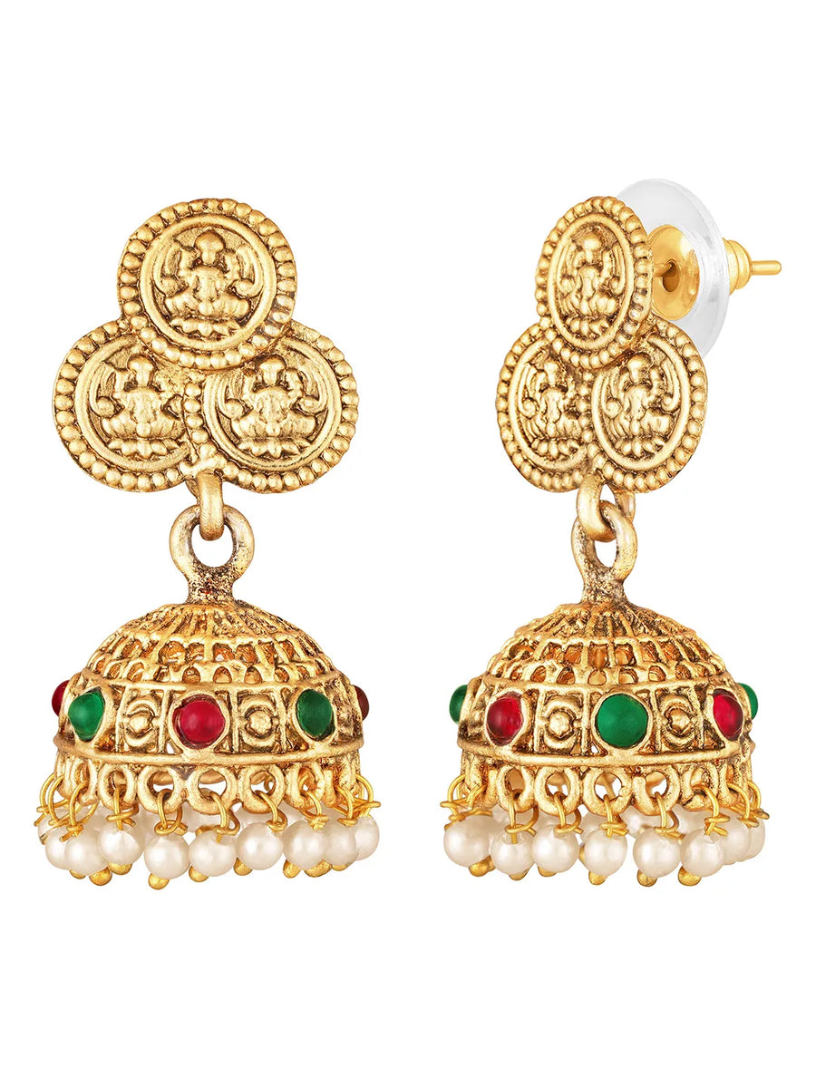 Traditional Laxmi Kasu Neckalce Set - Gold