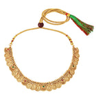 Traditional Laxmi Kasu Neckalce Set - Gold