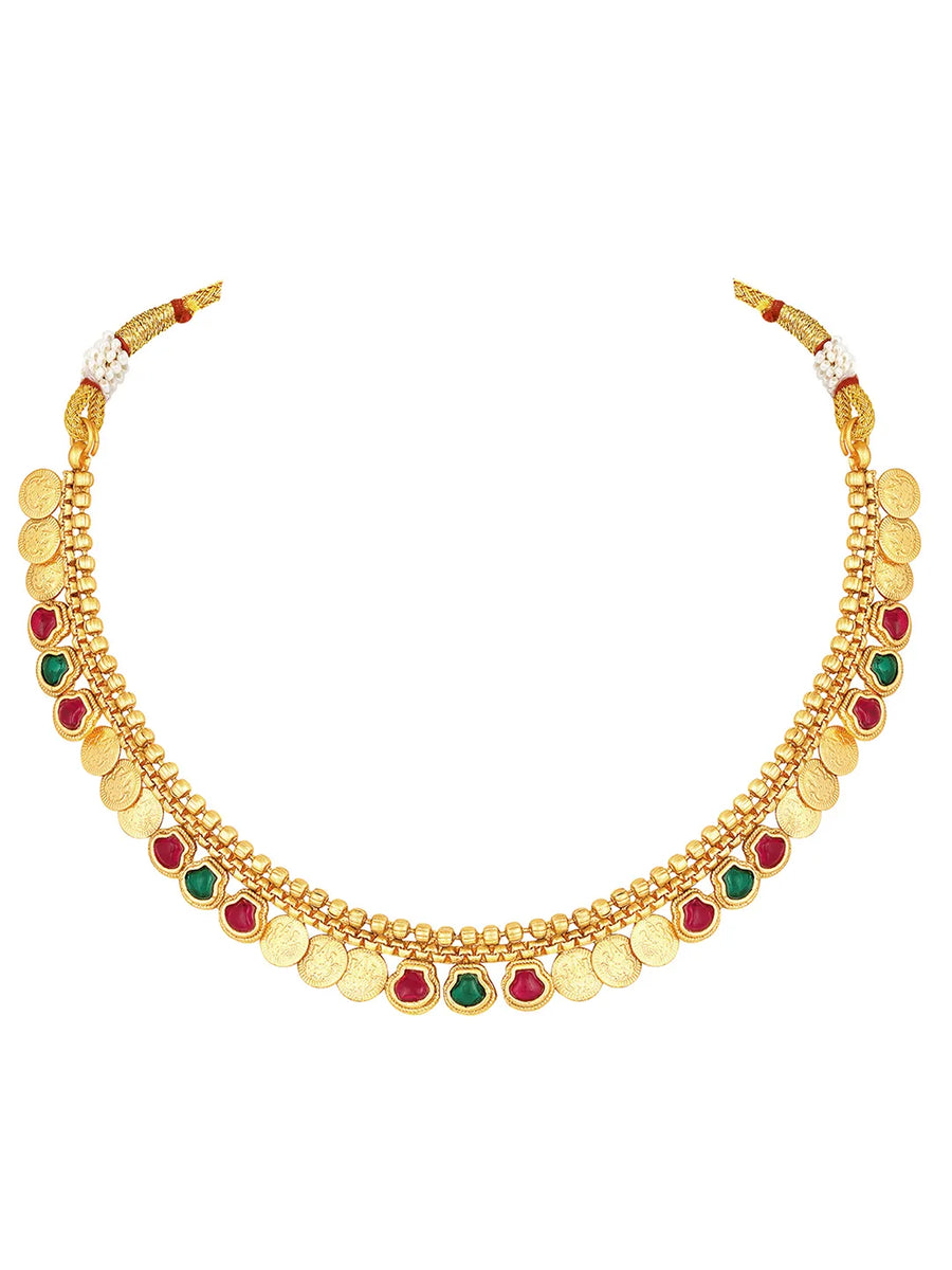 Royal Heritage Coin Lakshmi Necklace Set - Gold