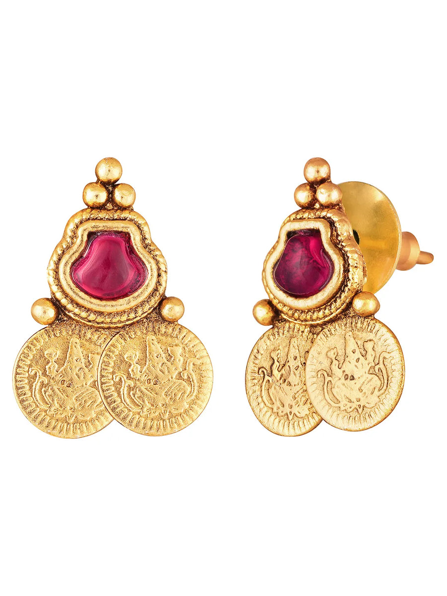 Royal Heritage Coin Lakshmi Necklace Set - Gold