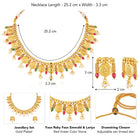 Royal Emblem Laxmi Coin Necklace Set - Gold