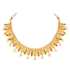 Royal Emblem Laxmi Coin Necklace Set - Gold