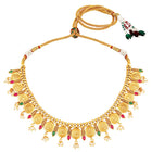 Royal Emblem Laxmi Coin Necklace Set - Gold