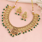 Classic Laxmi Motif Coin Necklace Set - Gold